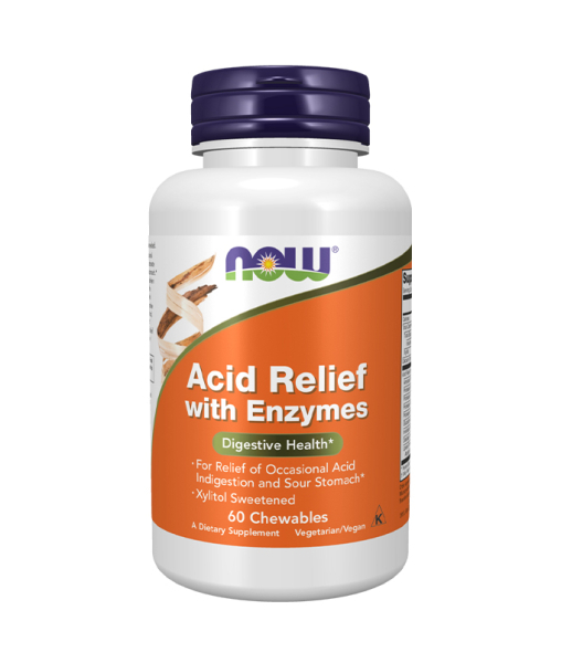 NOW®️ Acid Relief with Enzymes, Эсид Релиф 60 рас. таб. 1711 мг NOW
